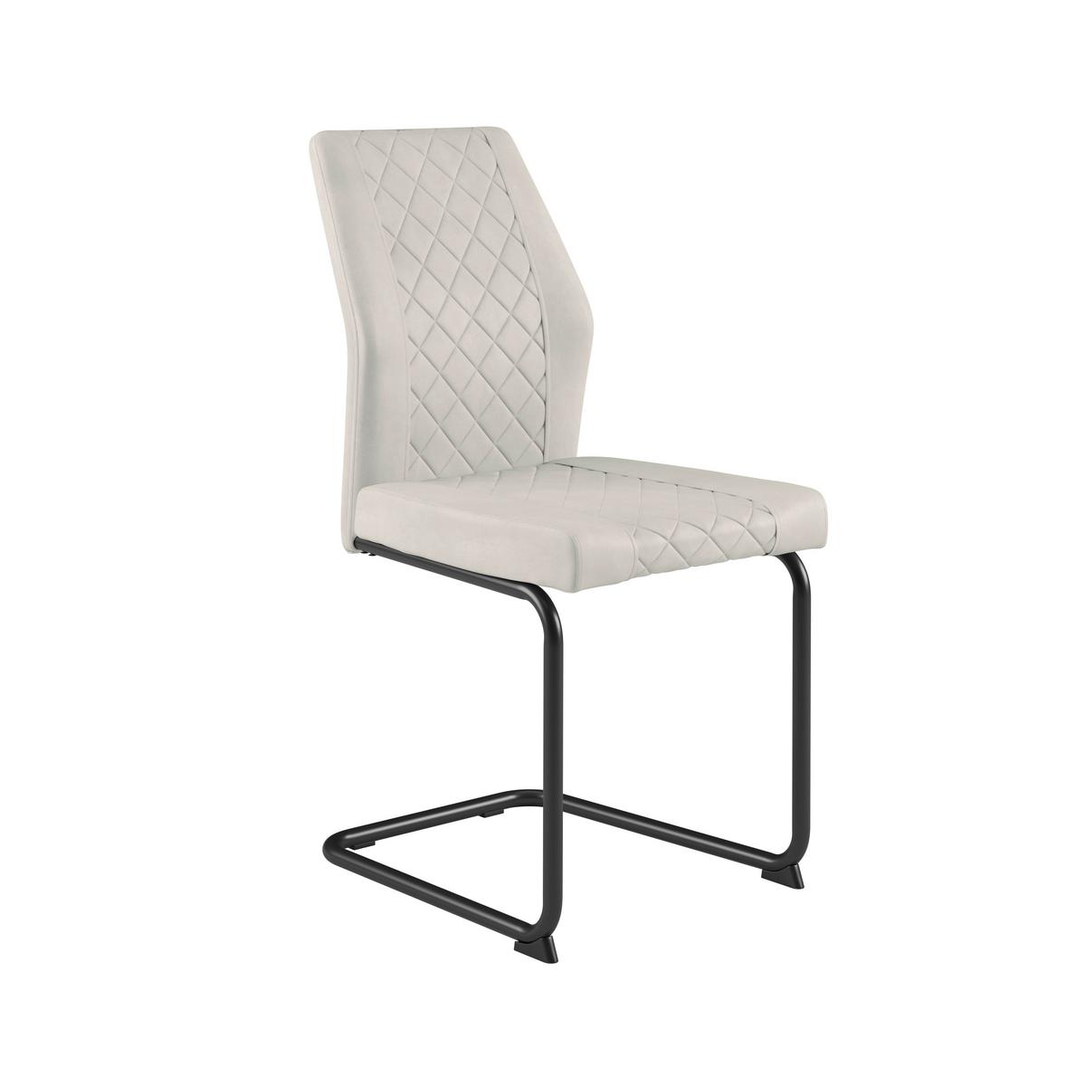 Stuhl Nina Velours Beige, B: 49 Cm - Beige/Schwarz, MODERN, Textil/Metall (49/90/60cm)