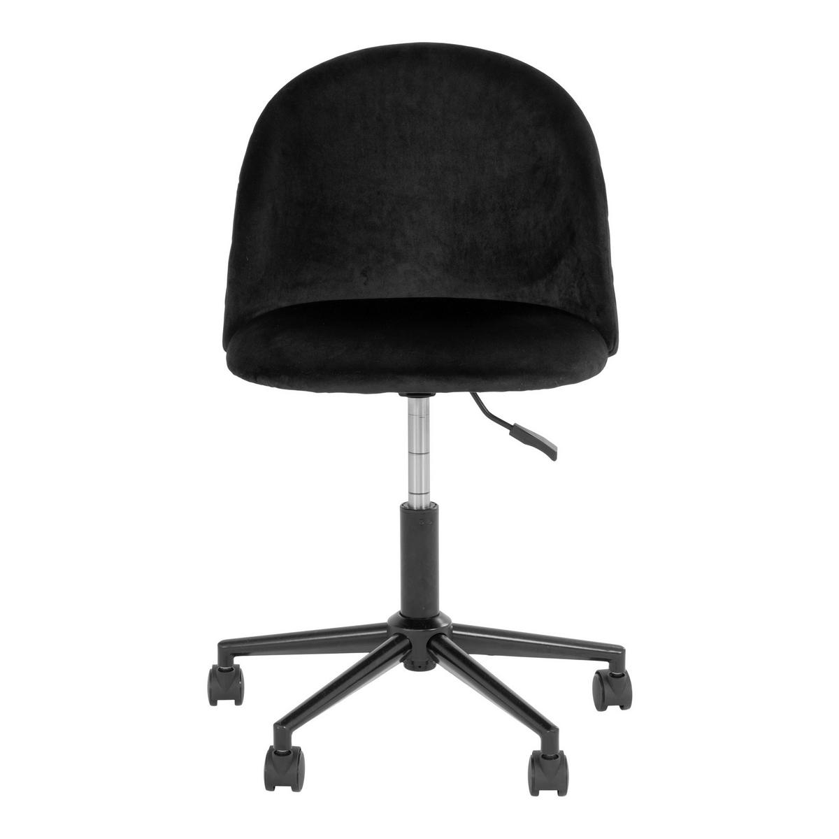 Drehstuhl Geneve Schwarz B 55 cm - Schwarzchrom/Schwarz, MODERN, Kunststoff/Textil (55/73-87/55cm) - MID.YOU