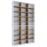 Regal Megosa Weiß Honigeiche Dekor - Honigeiche/Weiß, Design, Holzwerkstoff (102/181/23cm) - MID.YOU