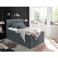 Boxspringbett mit Topper & Bettkasten 120x200 Granada - Anthrazit/Schwarz, Basics, Textil (120/200cm) - MID.YOU