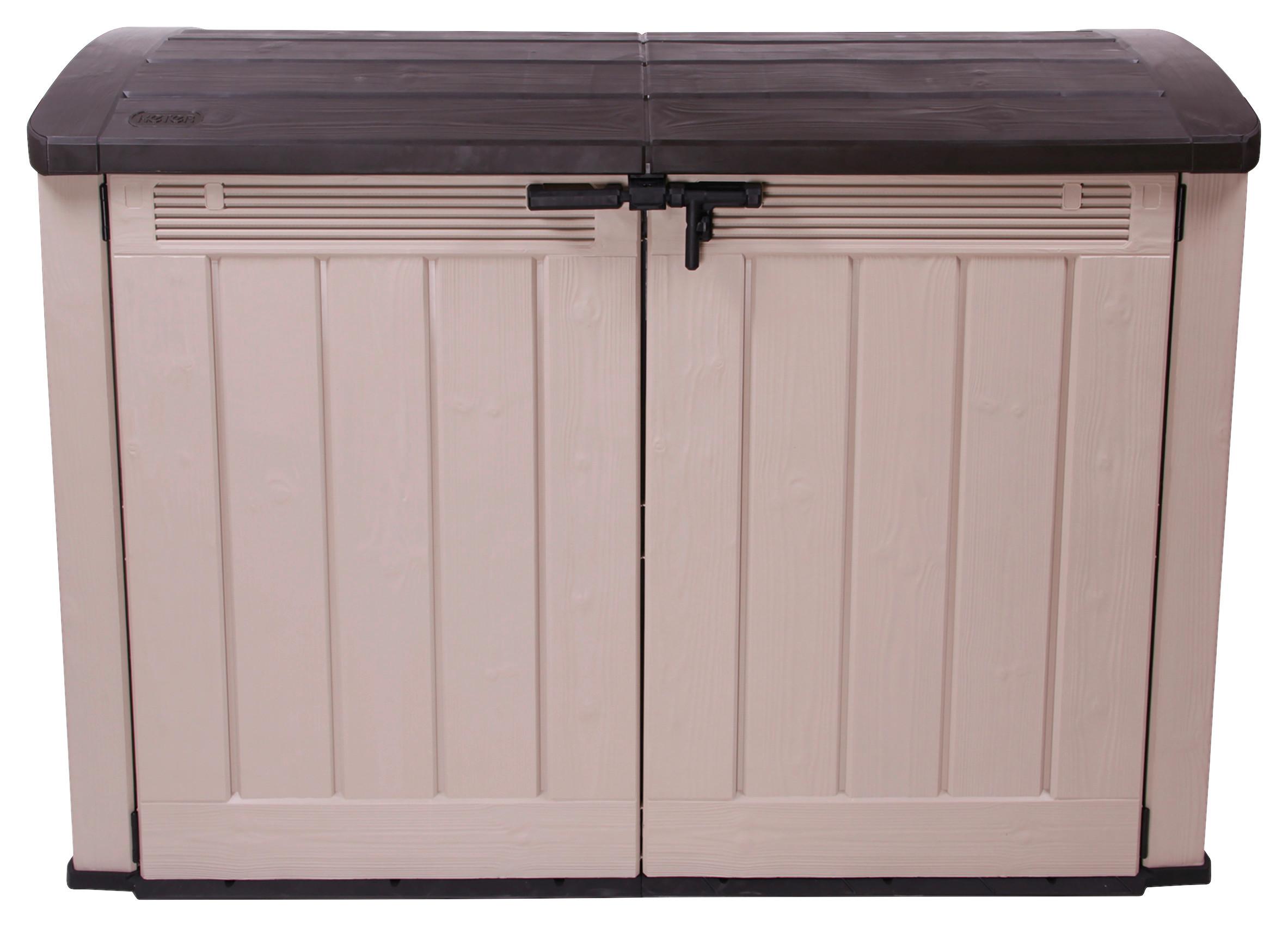 Mülltonnenbox Für 2 Tonnen Bxhxt 177x134x113 Cm - Beige/Grau, Basics, Kunststoff (177/134/113cm)