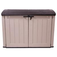 Mülltonnenbox für 2 Tonnen BxHxT 177x134x113 cm - Beige/Grau, Basics, Kunststoff (177/134/113cm)