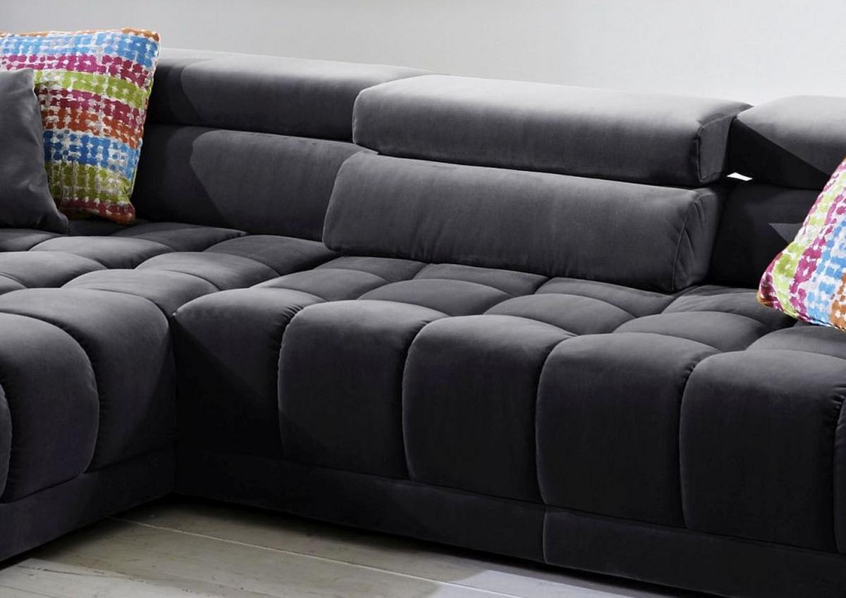 Rohová sedačka IBA, levá, el. polohovatelná, antracitová - antracitová, Lifestyle, kov/textil (222/323cm) - Premium Living