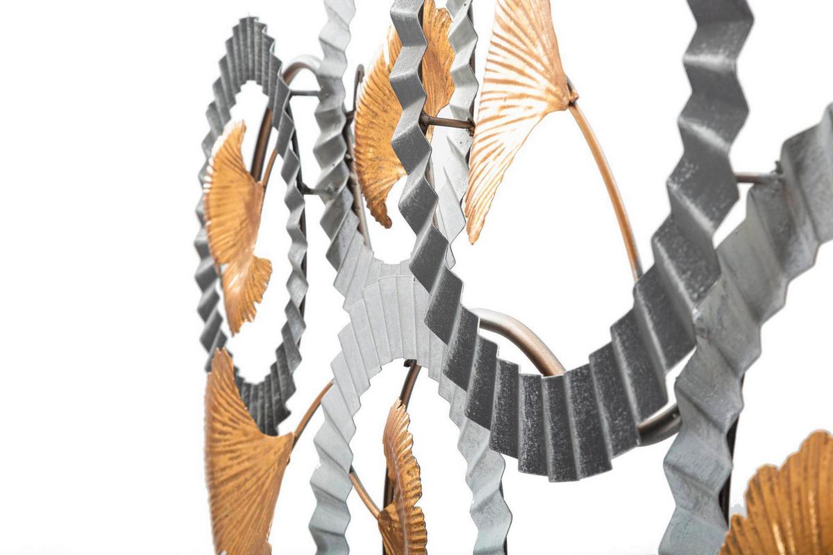 Wanddeko Arty A Gold, Grau, Weiß B: 126 Cm - Goldfarben/Weiß, Basics, Metall (126/58/5cm)