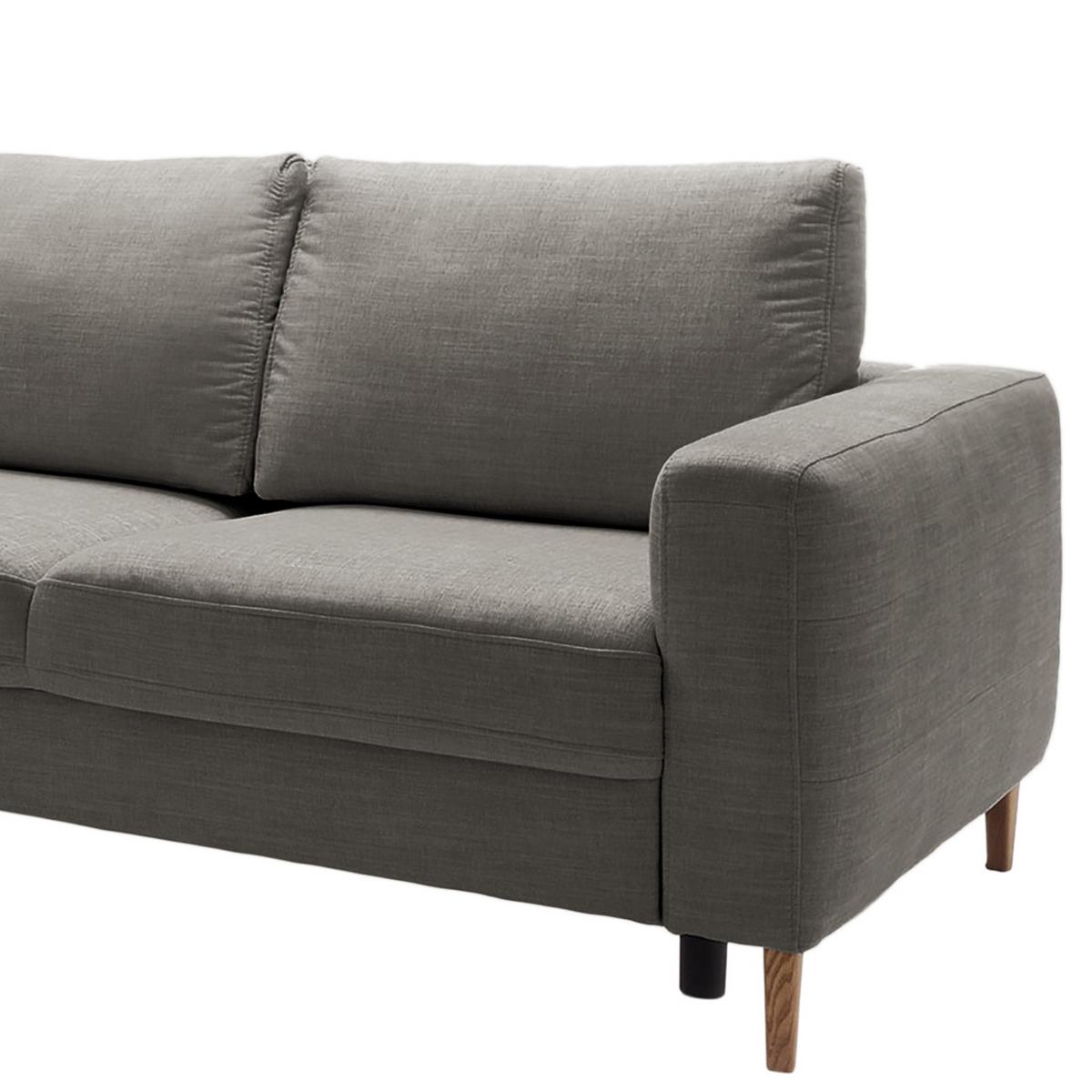 Ecksofa Alika, D. Grau S: 204x260 cm - Dunkelgrau/Eschefarben, MODERN, Textil (204/260cm) - Trendmanufaktur