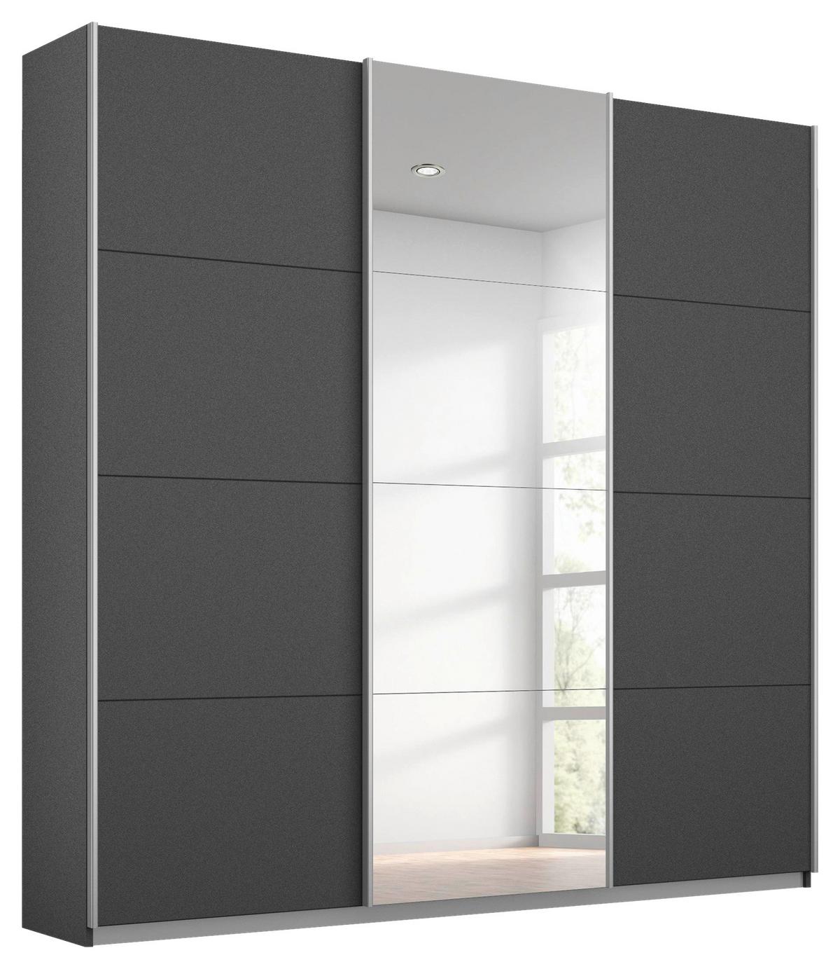 Skriňa s posuvnými dverami MIAMI, Š/V/H:cca 203/210/62cm - sivá/hliníková, Modern, kov/kompozitné drevo (203/210/62cm)