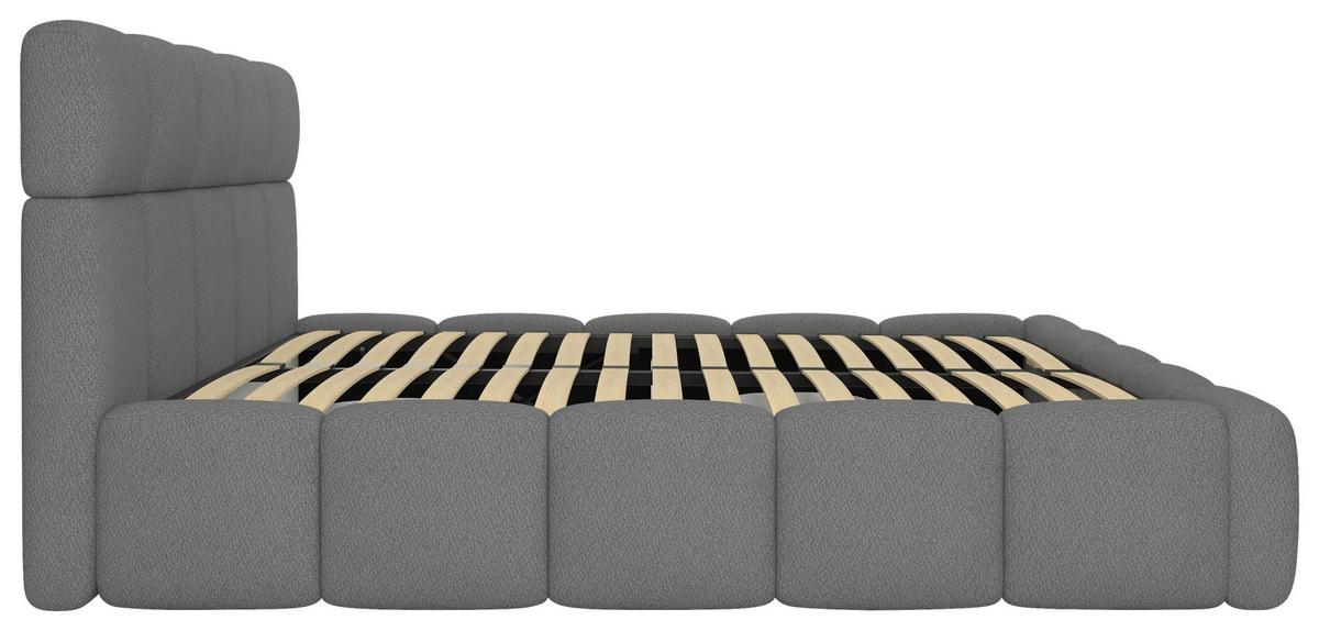 Polsterbett Cloudy M. Matratze Grau, Lf: 160x200 Cm - Grau, Trend, Holz/Holzwerkstoff (160/200cm) - Luca Bessoni