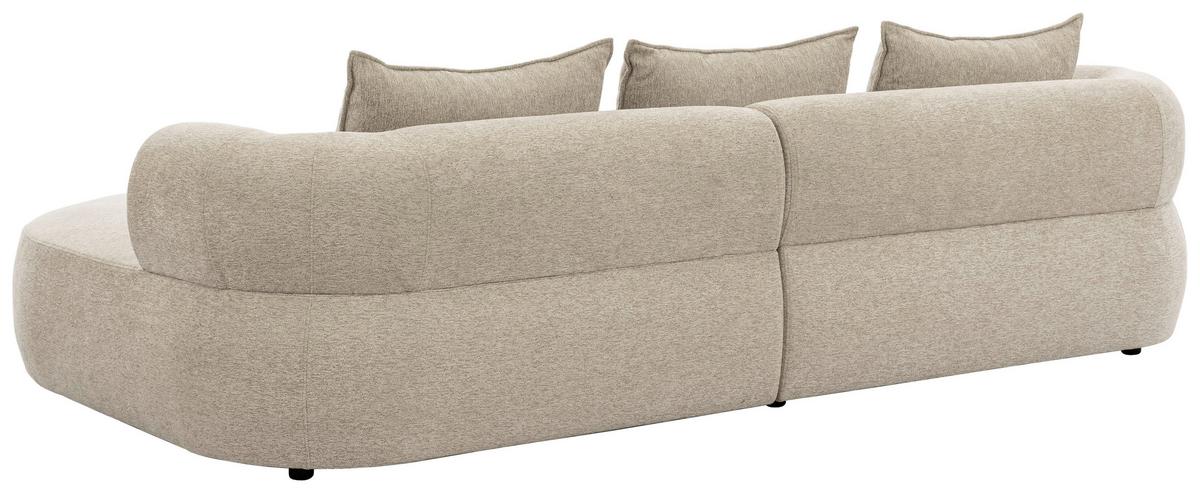 Ecksofa Ferro Beige S: 256x156 cm - Beige/Schwarz, Design, Textil (256/156cm) - Livetastic