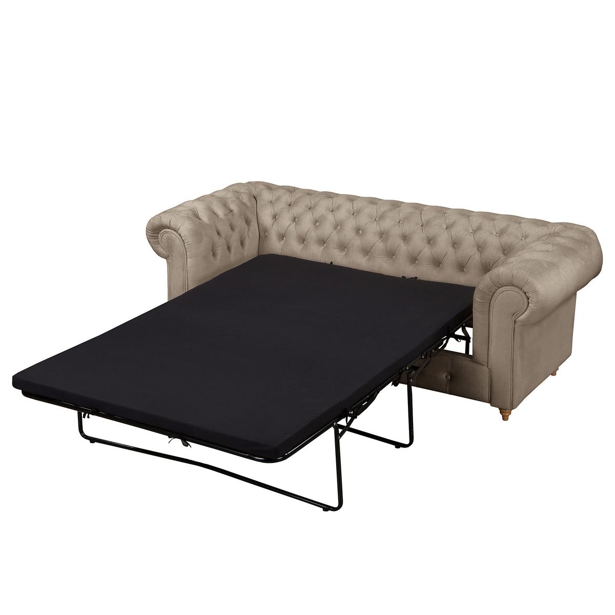 Schlafsofa Laura Taupe, B: 218cm - Taupe/Braun, Design, Textil (218/74/91cm) - P & B