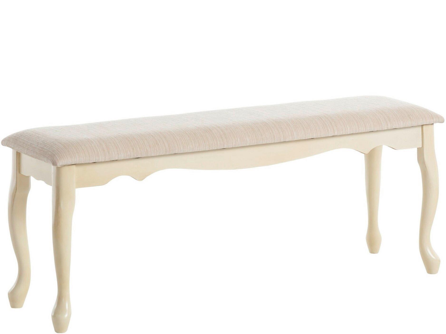 Garderobenbank Queen Anne Creme L: 120 cm - Creme, Design, Holzwerkstoff/Textil (120/44/35cm) - MID.YOU