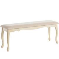 Garderobenbank Queen Anne Creme L: 120 cm - Creme, Design, Holzwerkstoff/Textil (120/44/35cm) - MID.YOU