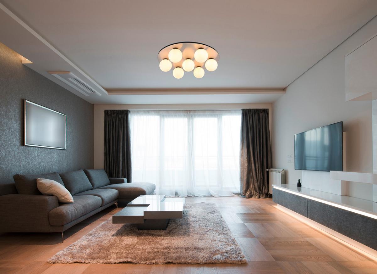 LED-Deckenleuchte 56140-7d - Weiß/Nickelfarben, Design, Glas/Metall (60/15,5cm) - Globo