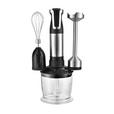 Stabmixer-Set Gusteau Schwarz/ Edelstahl 800w 4-teilig - Edelstahlfarben/Schwarz, KONVENTIONELL, Kunststoff/Metall (19,5/13,5/37cm) - Bono