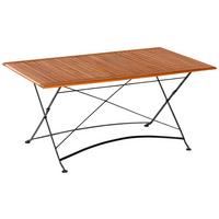 Gartentisch Klappbar Holz/ Metall L: 160 cm - Graphitfarben/Naturfarben, KONVENTIONELL, Holz/Metall (160/90/73cm) - Gardenson