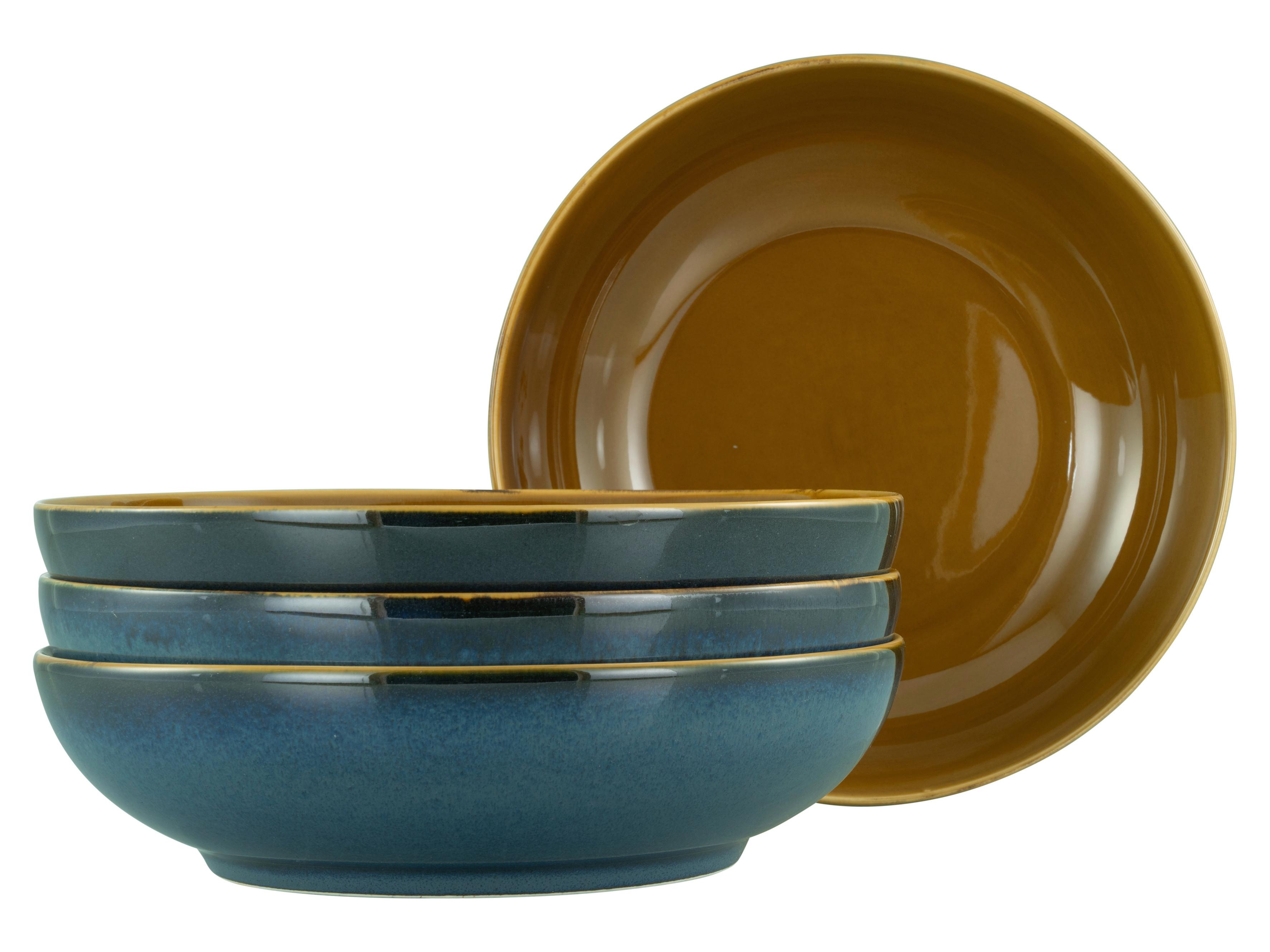 Schüsselset Mallorca Blau, Braun 4--Teilig