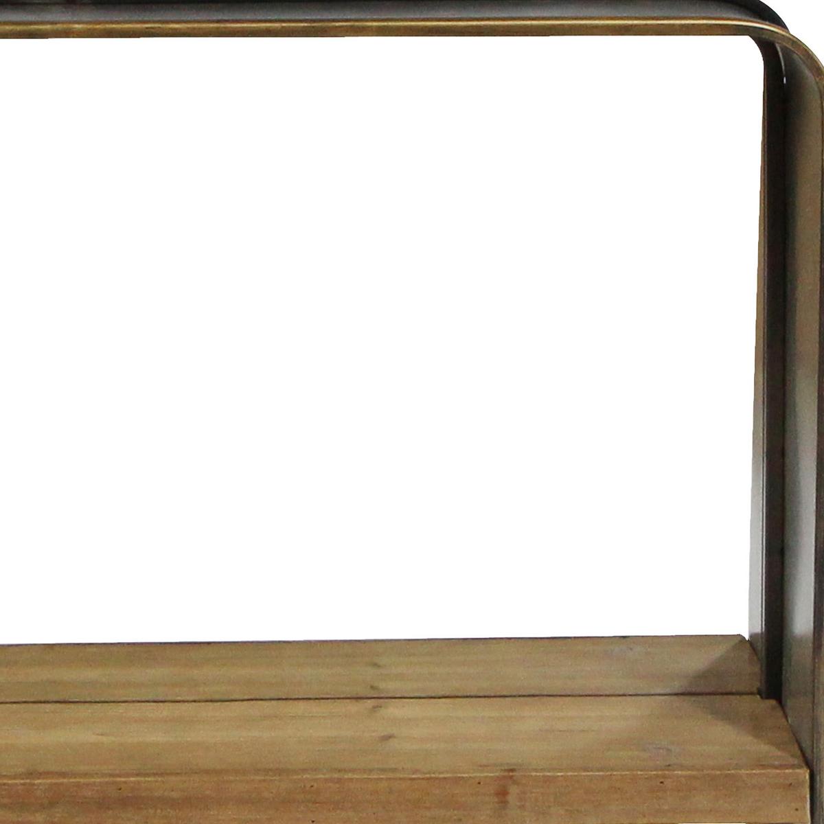Wandspiegel Eckig Bxh: 18x60 Cm Metall/glas Mit Ablage - Messingfarben/Naturfarben, Basics, Glas/Holzwerkstoff (80/18/60cm)