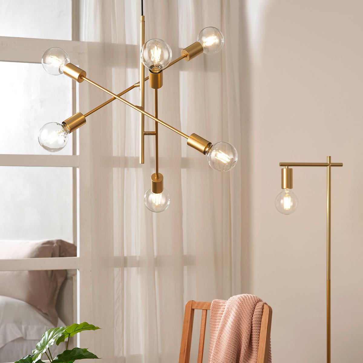 Hängeleuchte Cross Goldfarben L: 100 cm - Goldfarben, KONVENTIONELL, Metall (100/100/100cm)