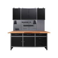 Werkbank-Set Karsten B: 160 cm Anthrazit/Grau - Anthrazit/Grau, Basics, Holz/Metall (160/205/60cm)
