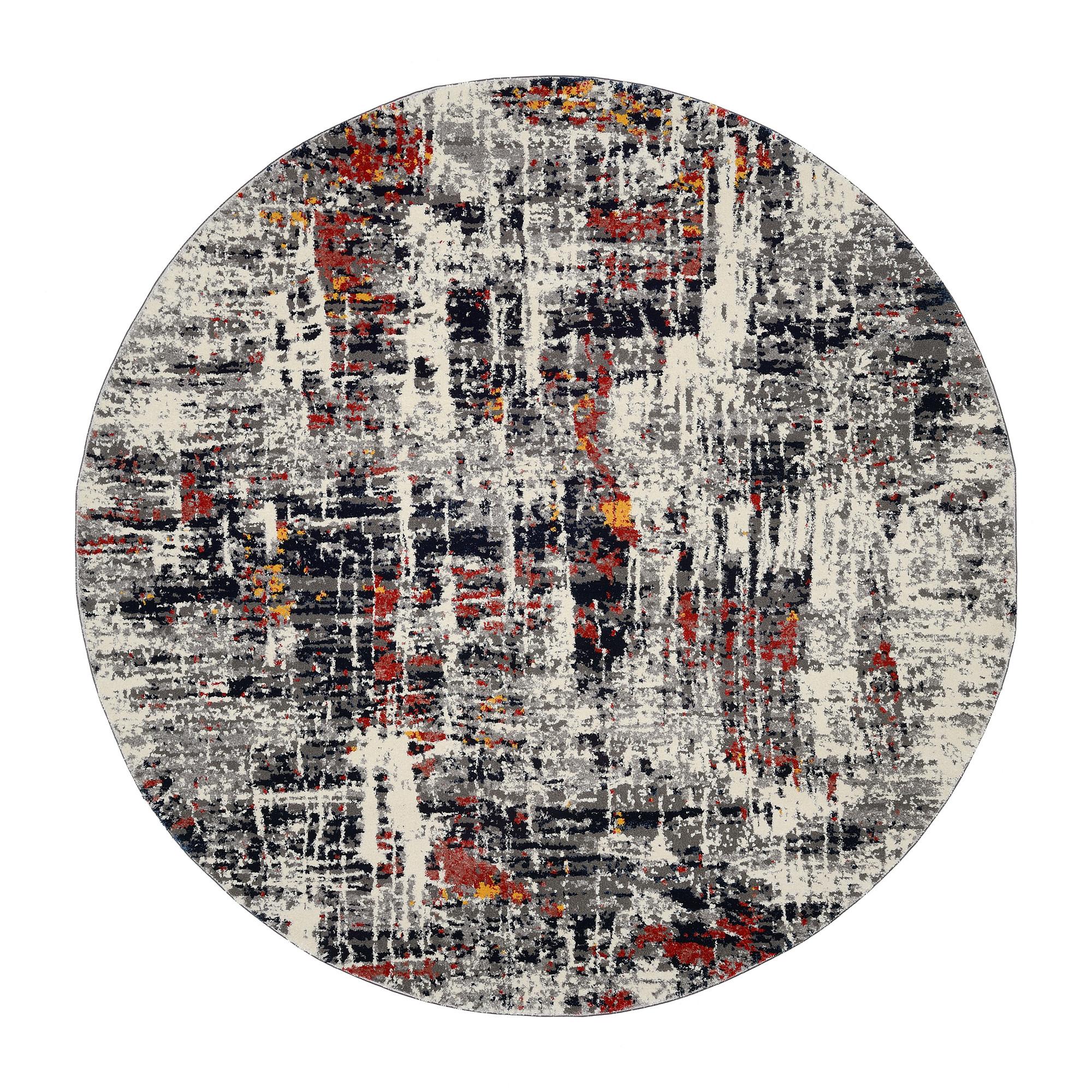 Webteppich bunt Timeline Autumn rund Ø 120 cm - Multicolor, Design, Textil (120cm) - Novel