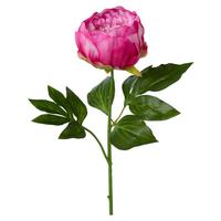 Kunstpflanze Pfingstrose Rosa L: 58 cm, Peonie - Rosa/Grün, Basics, Kunststoff (58cm)
