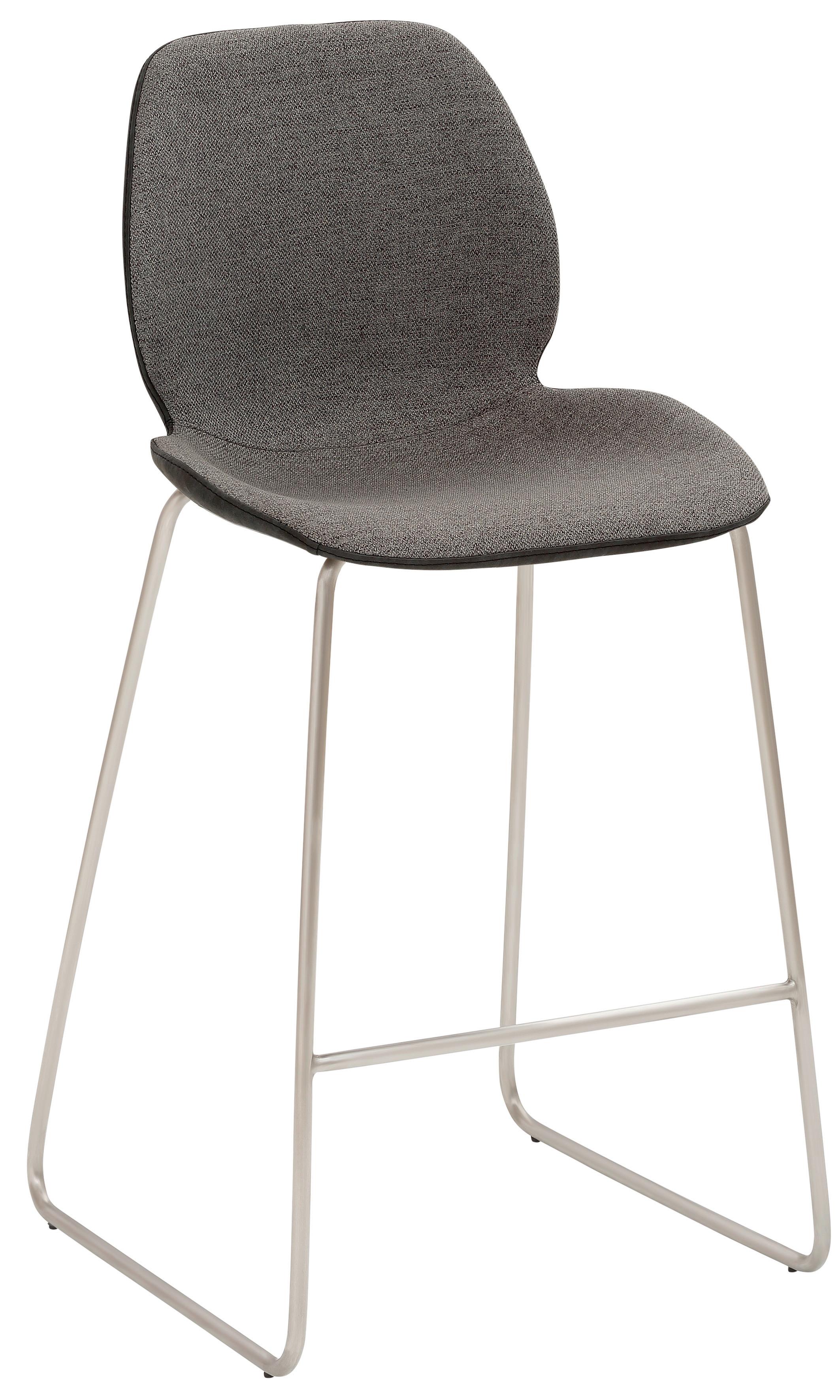 Barhocker My Solo Anthrazit/Schwarz - Edelstahlfarben/Anthrazit, KONVENTIONELL, Textil/Metall (49/97/52cm) - Livetastic