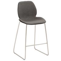 Barhocker My Solo Anthrazit/schwarz - Edelstahlfarben/Anthrazit, KONVENTIONELL, Textil/Metall (49/97/52cm) - Livetastic