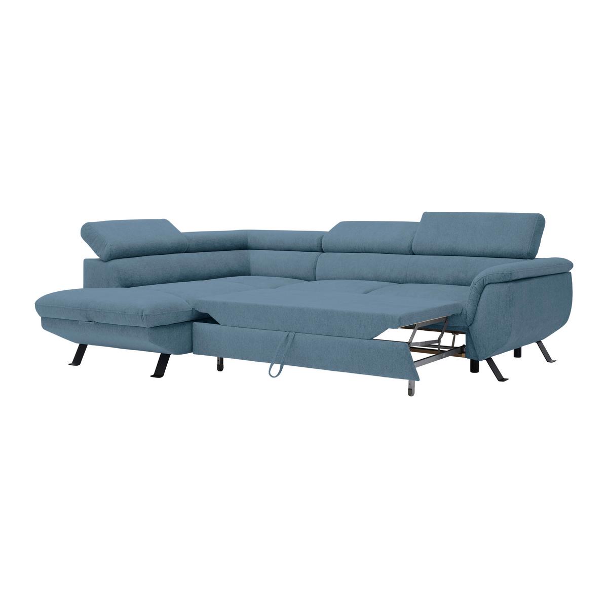 Rohová sedačka RAVEN, levá, tmavě modrá - černá/tmavě modrá, Moderní, kov/textil (198/257cm) - Mömax