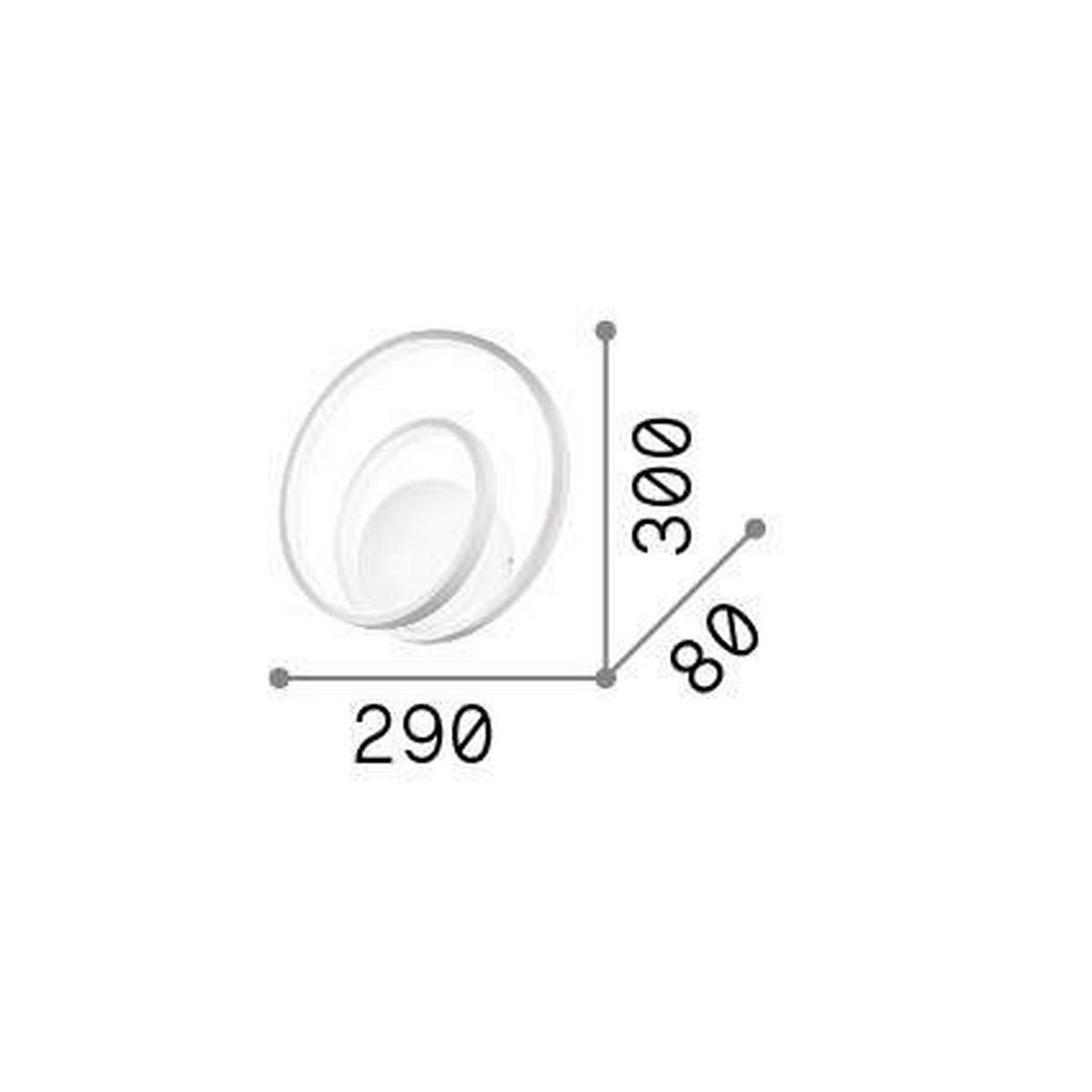 LED-Wandleuchte Ottone Messingfarben B: 30 cm - Messingfarben, Design, Kunststoff/Metall (29/30/8cm) - Ideal Lux