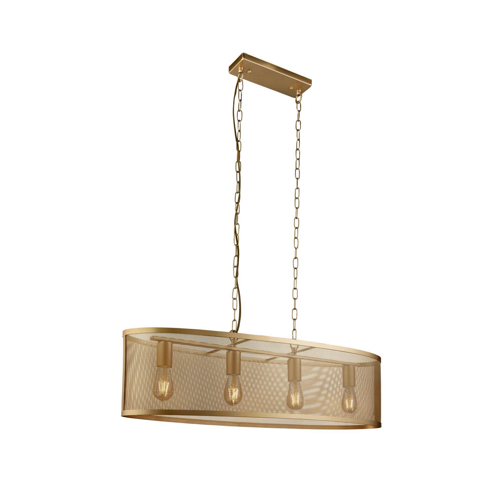 Hängeleuchte Fishnet H: 150 cm 4-Flammig, höhenverstellbar - Goldfarben, LIFESTYLE, Metall (91/30/150cm)