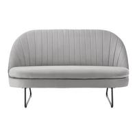 Dvoumístná pohovka LUIGI, světle šedý zamat - černá/světle šedá, Moderní, kov/dřevo (146/85/82cm) - Bessagi Home