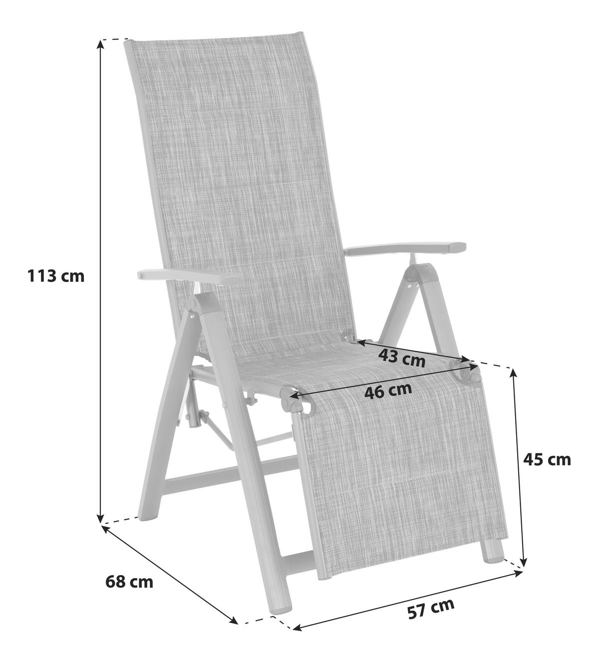 Kerti Fotel Verena - Design, textil/fém (57/113/68cm) - Luca Bessoni