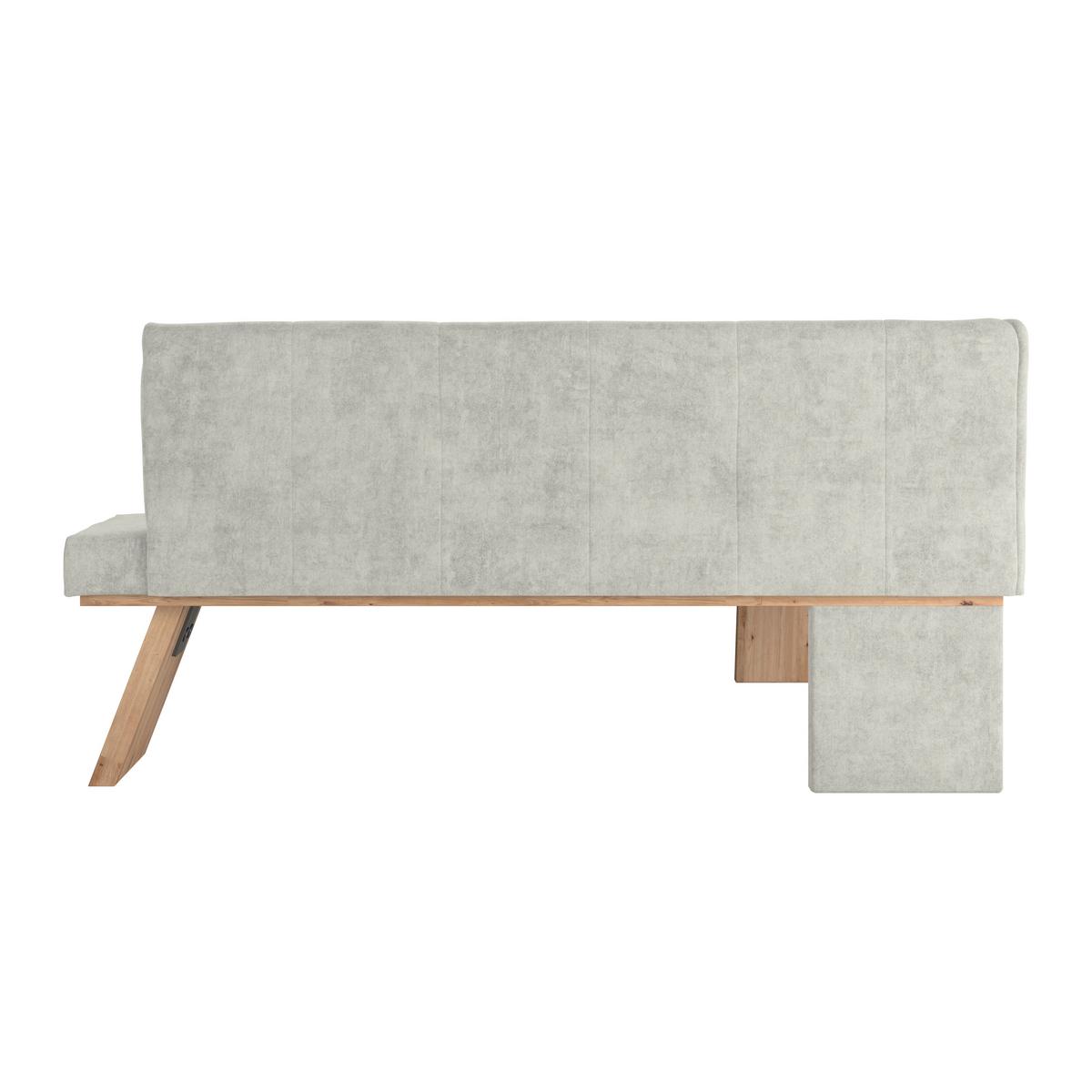 Eckbank Emma Ii Webstoff Hellgrau, B: 140 Cm - Eichefarben/Hellgrau, KONVENTIONELL, Holzwerkstoff/Textil (140/160cm)