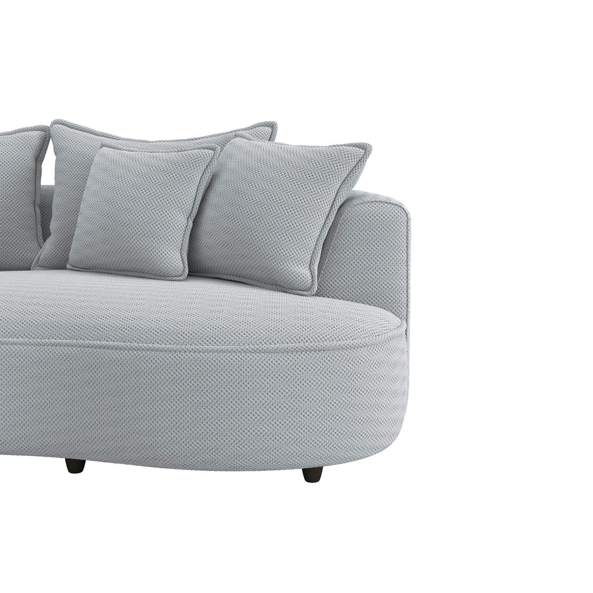 Ecksofa Levi - Grauweiß/Schwarz, MODERN, Textil (168/287cm)