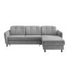 Ecksofa Minori Chenille Silberfarben, S: 267x184 cm - Silberfarben/Schwarz, MODERN, Textil (267/184cm) - Livetastic
