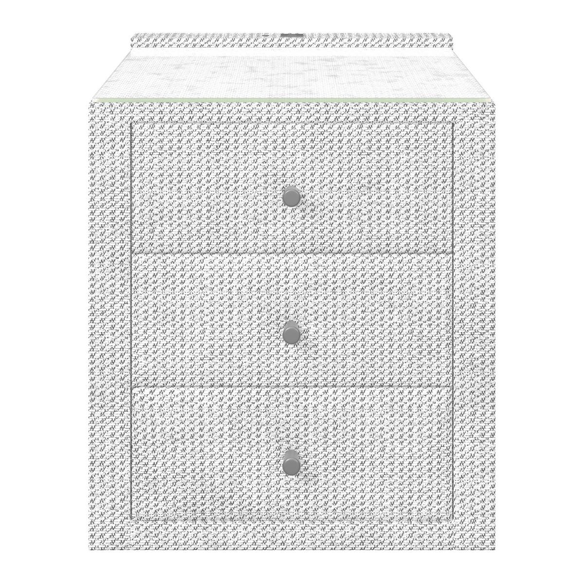 Nachtkästchen Brisbane I inkl. USB Anschluss B: 49,5cm - Grauweiß, Trend, Glas/Holzwerkstoff (49,5/56,5/46cm) - Sembella