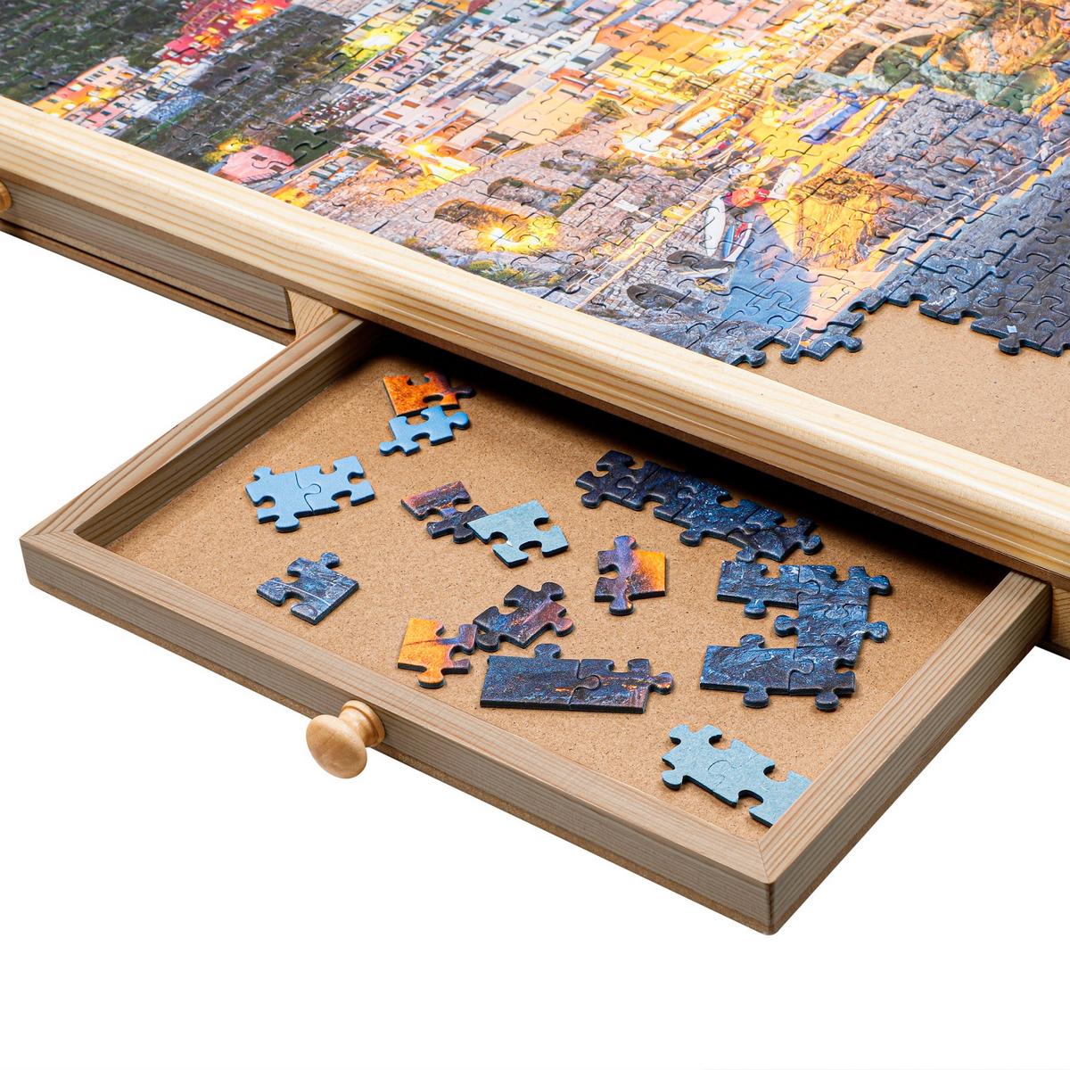 Puzzle-tisch Arnulf, Holz, Ca. 76 Cm - Naturfarben, KONVENTIONELL, Holz/Holzwerkstoff (76/4,5/57cm)