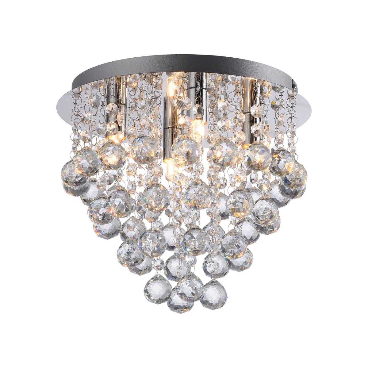 Kronleuchter, G9 20w 15063-17 - Chromfarben, ROMANTIK / LANDHAUS, Glas/Kunststoff (28/28/25cm)