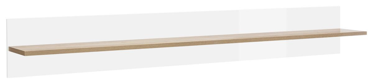 Wandboard Clair Weiß/Eiche Dekor B:138cm - Eichefarben/Weiß, Design, Holzwerkstoff (138/20/20cm) - MID.YOU