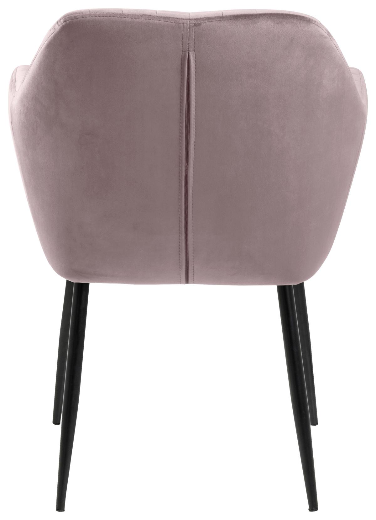 Židle s područkami EMILIA růžová - starorůžová/černá, Trend, kov/textil (57/83/59cm) - Ambia Home