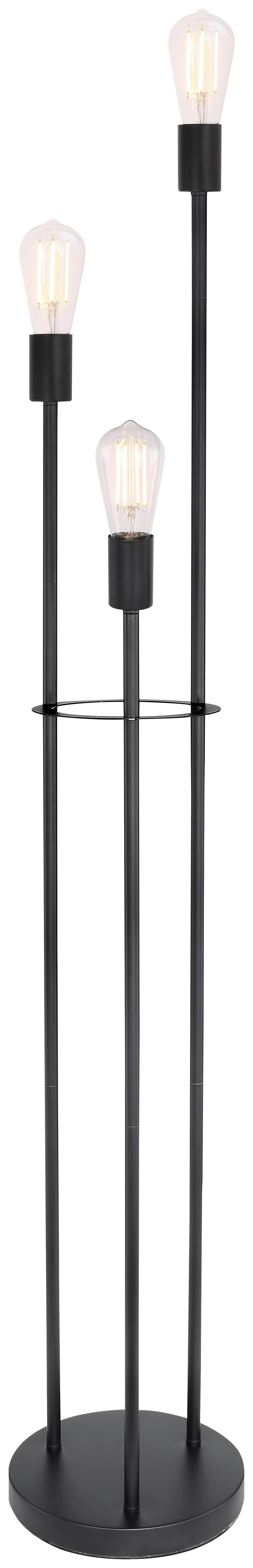 Stojací Lampa Martha V: 140cm, 60 Watt - černá, Moderní, kov (25/140cm)
