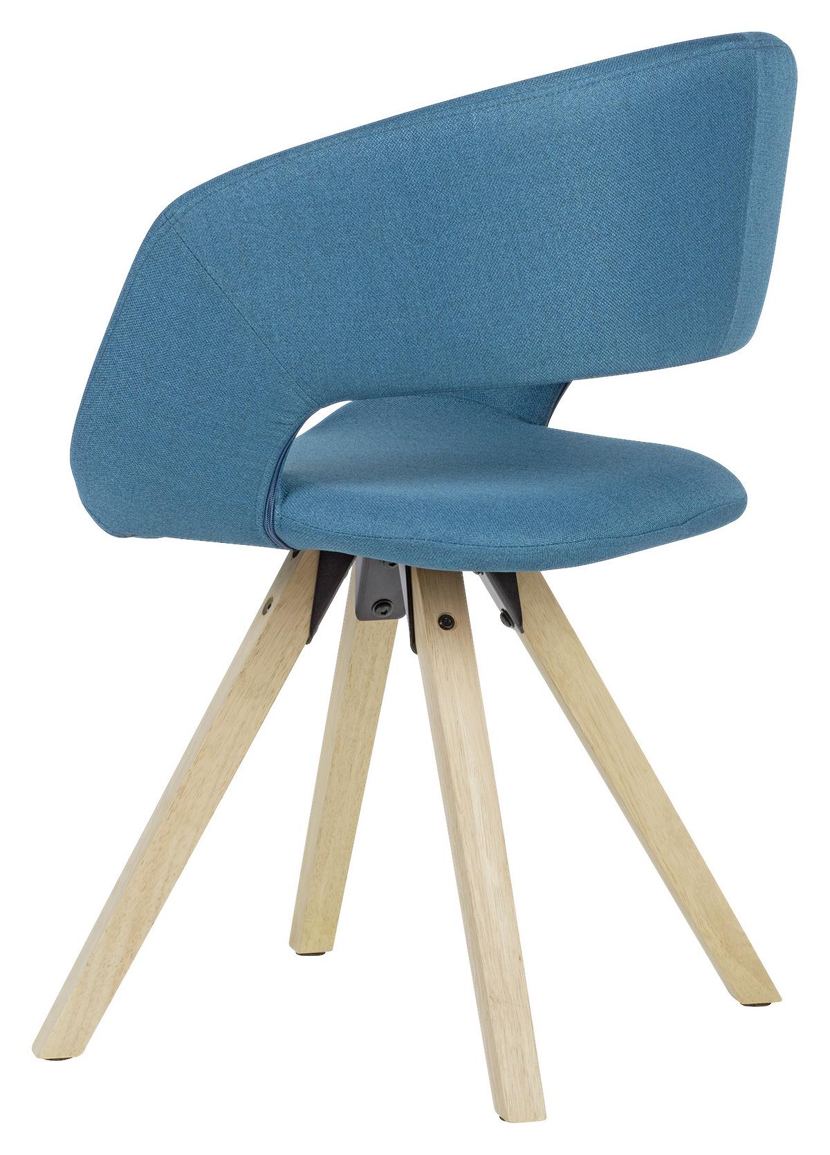 Jídelní židle s područkami modrá - barvy dubu/světle modrá, Moderní, dřevo/textil (56/80/50cm) - MID.YOU