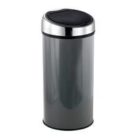 Abfalleimer Edelstahl30l - Dunkelgrau/Schwarz, Basics, Kunststoff/Metall (35/66/35cm) - Spirella