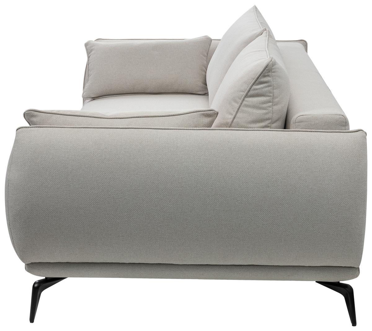 3-Sitzer-Sofa Cavo, Creme B: 249 cm - Creme/Schwarz, MODERN, Textil (249/86/118cm) - MID.YOU