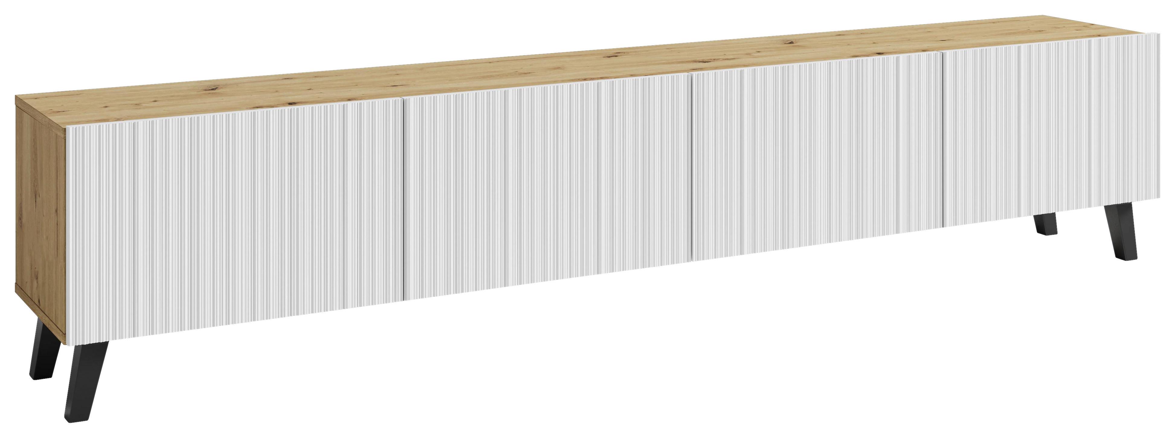NÍZKA KOMODA PHUKET 190 - čierna/biela, Trend, kompozitné drevo/plast (190/40/32cm) - Livetastic