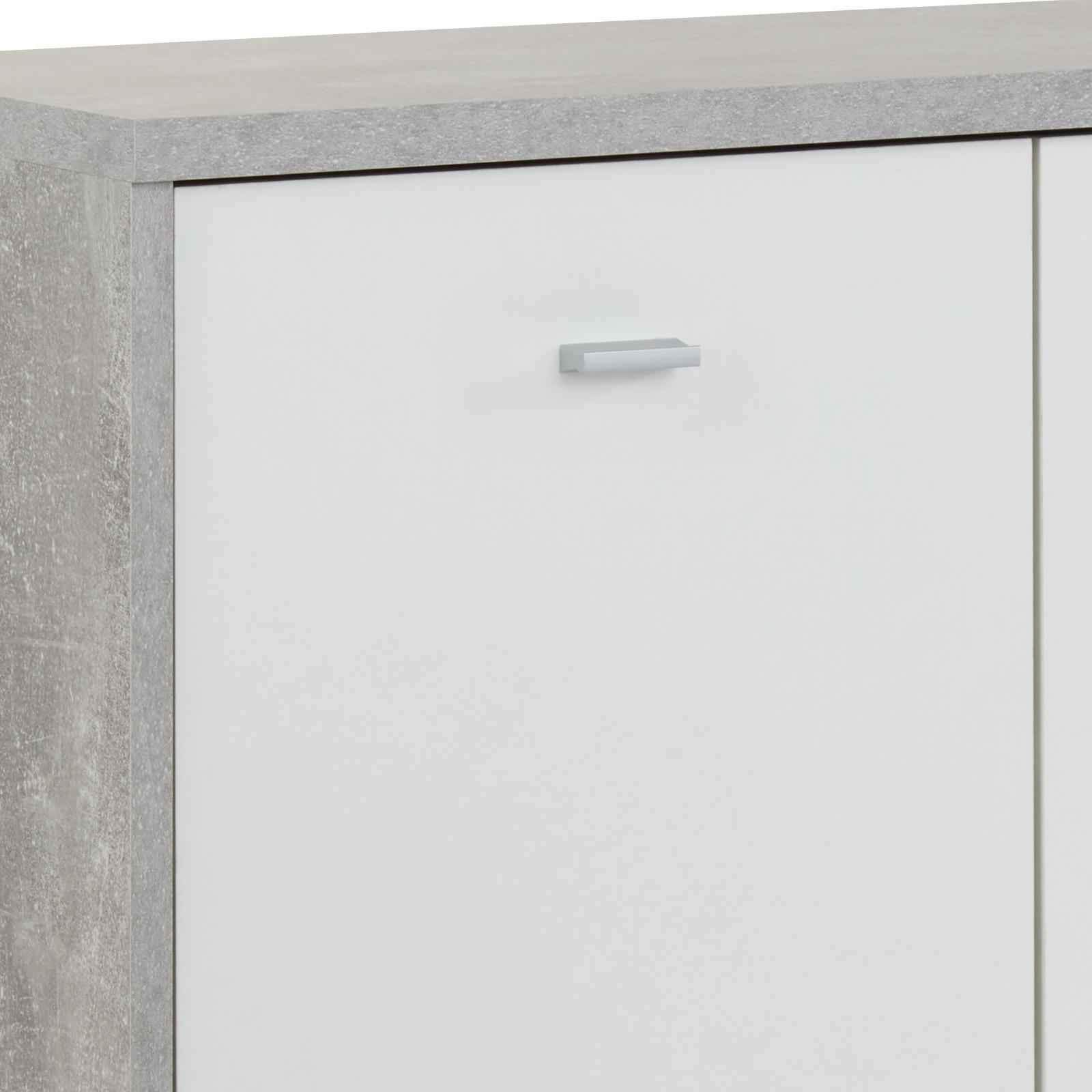 Kommode B 74cm 4-You New, Beton Optik/Weiß - Weiß/Grau, MODERN, Holzwerkstoff (74/85,4/34,6cm)