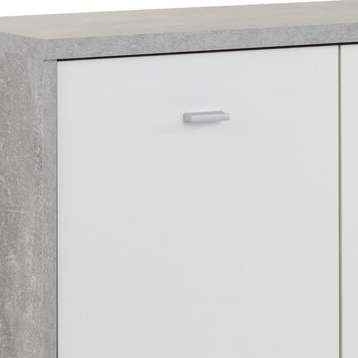 Kommode B 74cm 4-You New, Beton Optik/Weiß - Weiß/Grau, MODERN, Holzwerkstoff (74/85,4/34,6cm)