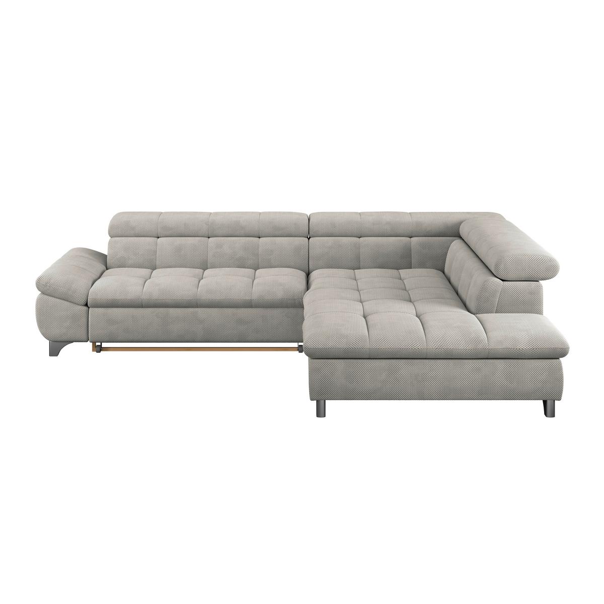 Ecksofa Gemini Dunkelgrau, B: 312 cm - Taupe/Chromfarben, KONVENTIONELL, Textil (312/234cm)