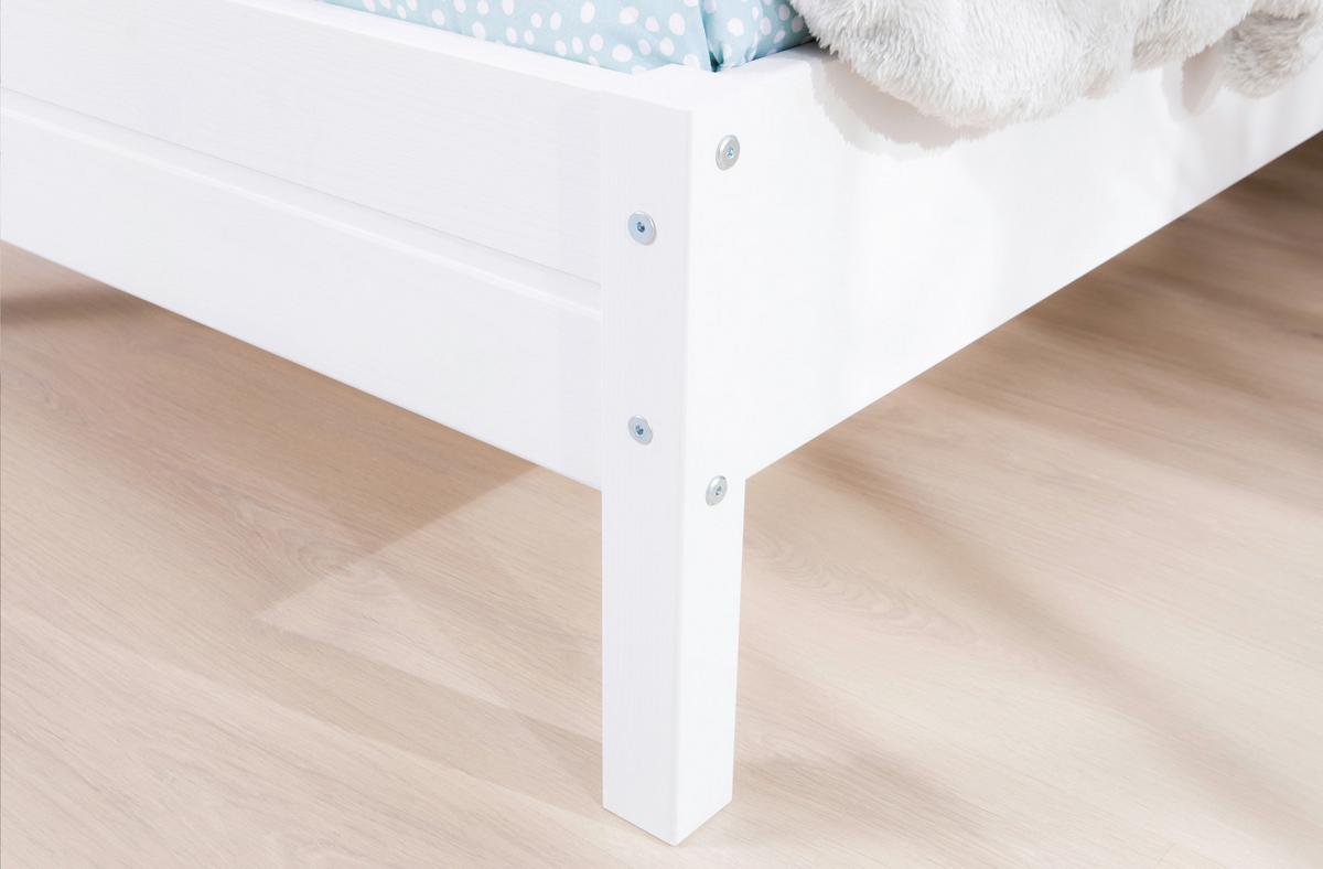 Posteľ z masívnej borovice Merci, 90x200cm, biela - biela, Konventionell, drevo (90/200cm) - MID.YOU