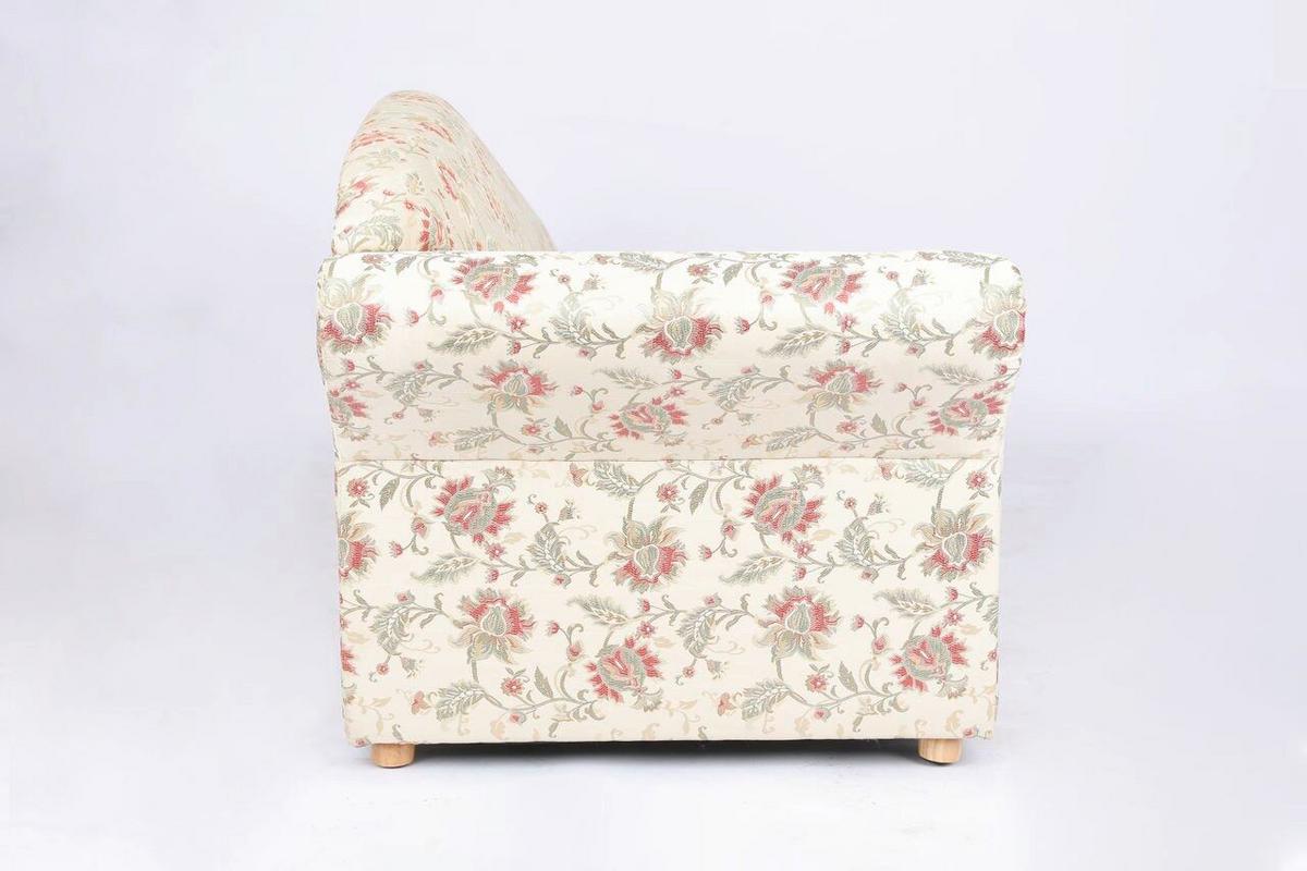 3-Sitzer Loretta, Armlehne links, ca. 193x83x85 cm - Hellbraun/Perlmutt, Basics, Holz/Textil (193/83/85cm)