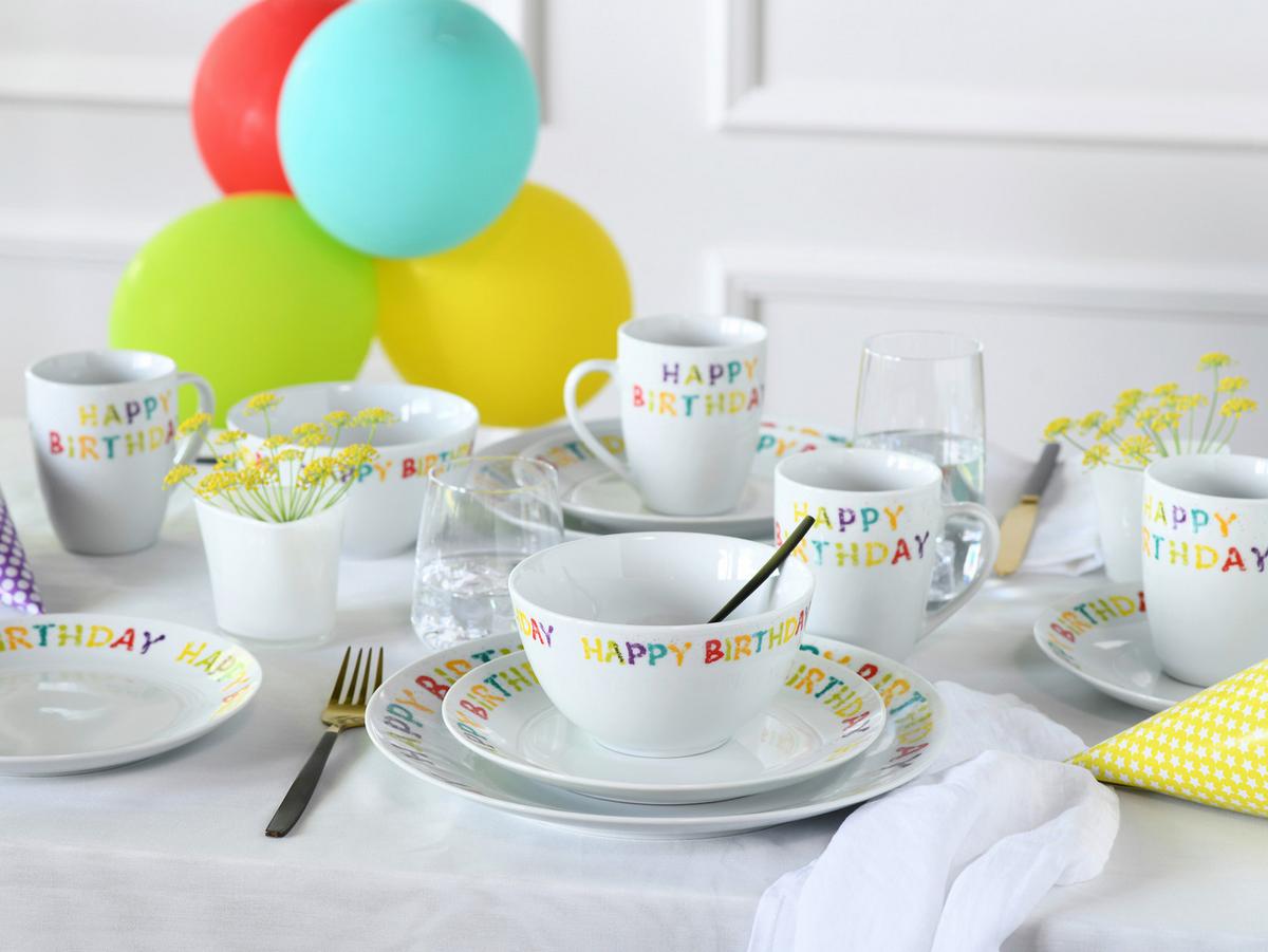 Kombiservice Happy Birthday Multicolor - Multicolor, Basics, Keramik - Creatable